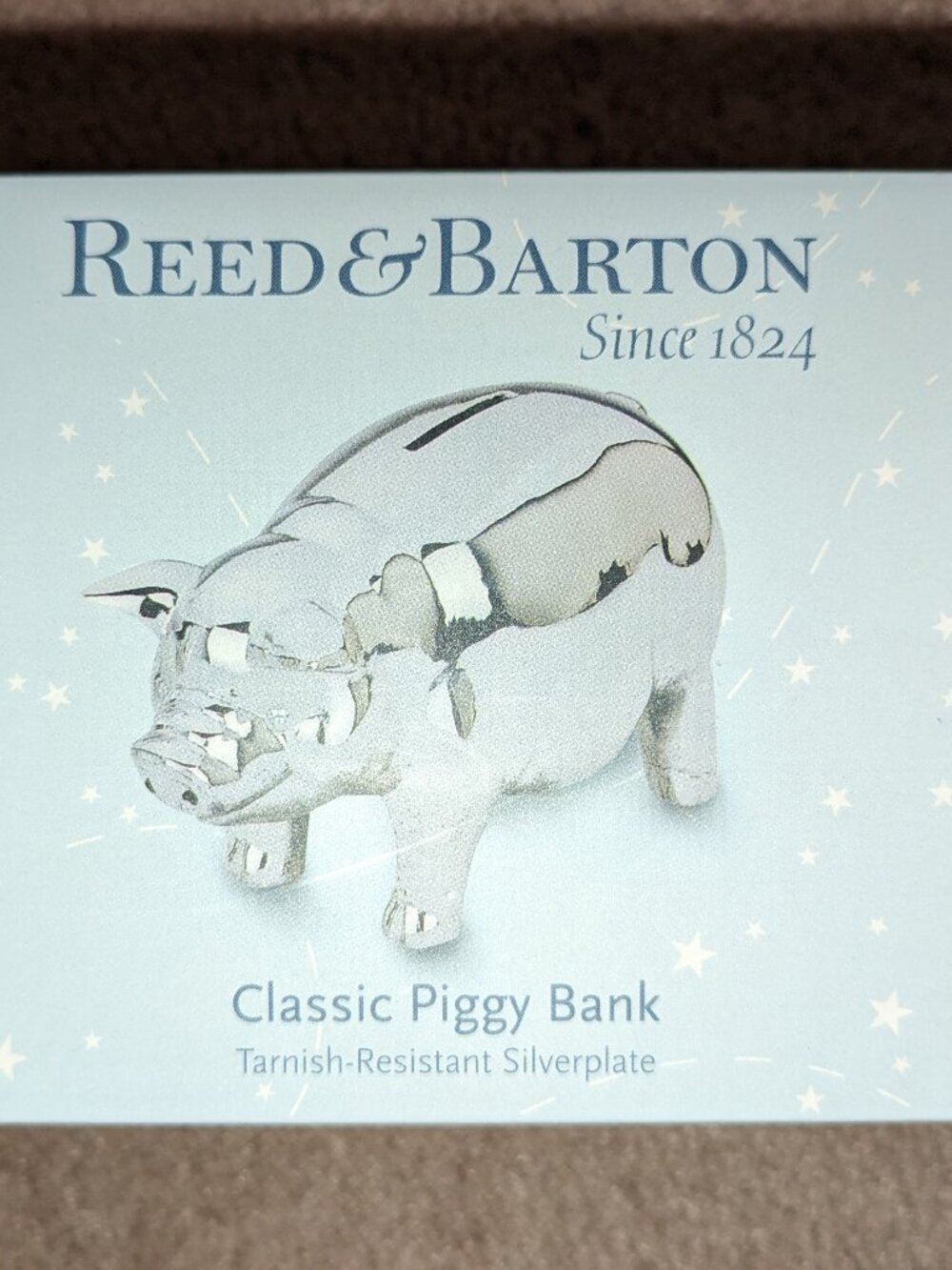 Reed & Barton Small Silver Plated Piggy Bank